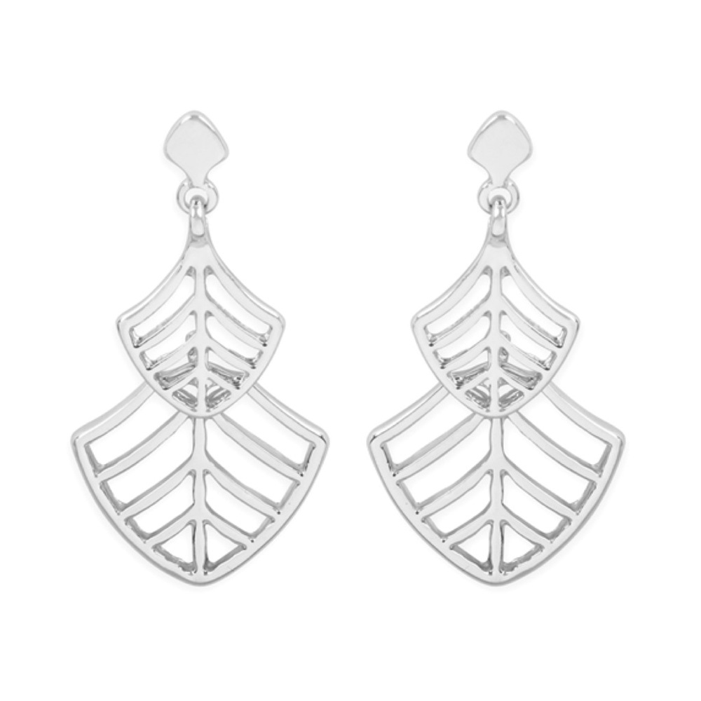 SILVER LEAF DROP EARRINGS